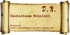 Deutelbaum Nikolett névjegykártya